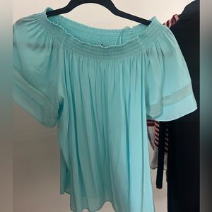 Ramy Brook off the shoulder silk top
